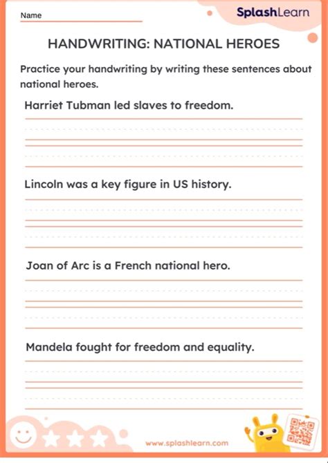 Free Worksheets for National Heroes' Day .